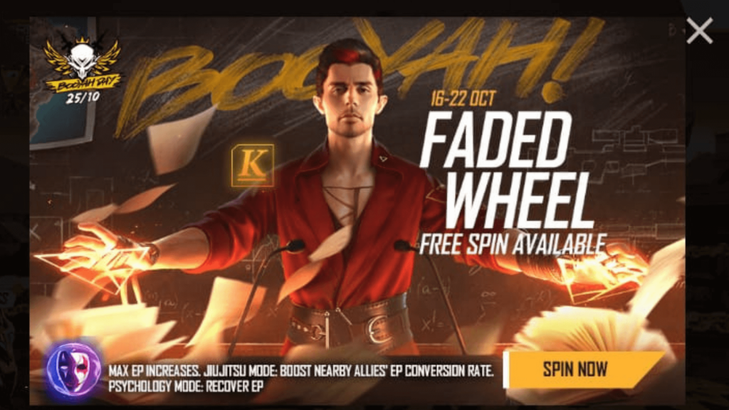 KSHMR K character in Free Fire for Free Use the Faded Wheel