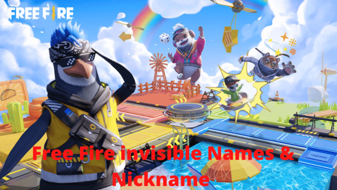 Free Fire invisible Names & Nickname color codes for signature